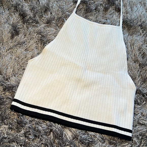 EZwear Solid Rib-knit Halter Top - Picture 1 of 4